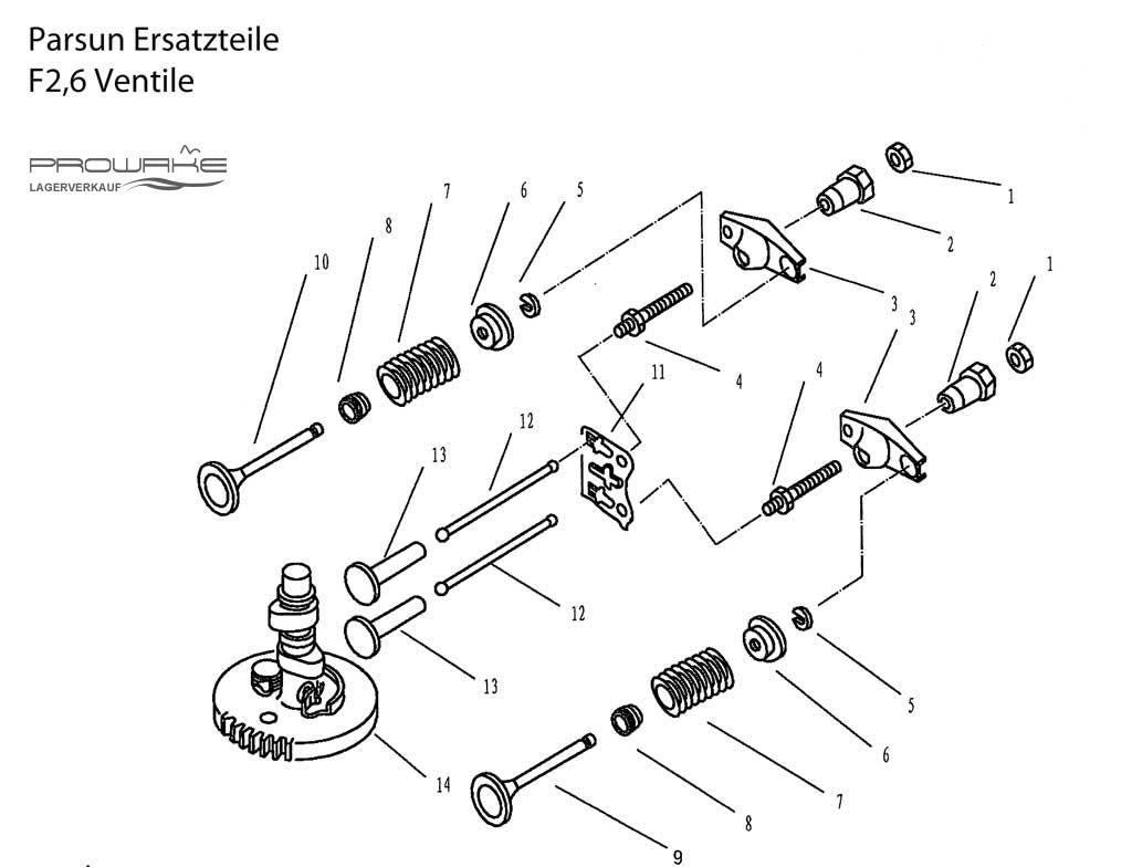 Parsun F2.6  Ersatzteile / Spare Parts: Ventile