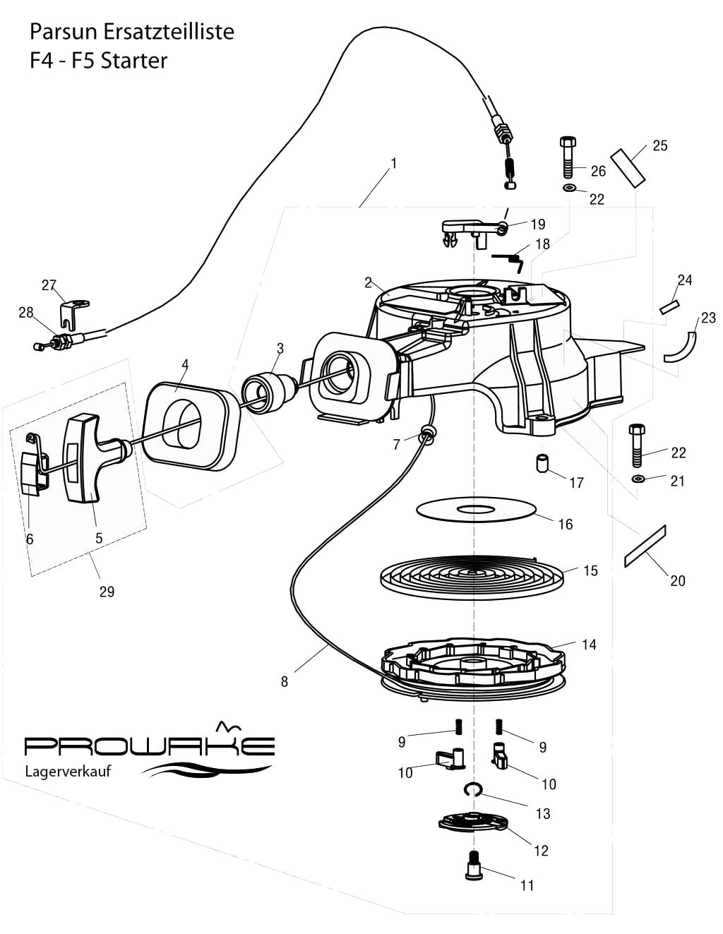 Parsun F4/F5  Ersatzteile / Spare Parts: Starter
