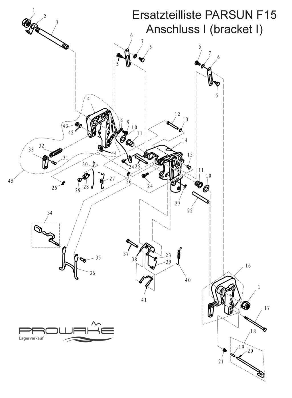 Parsun F15 (B)  Ersatzteile / Spare Parts: Halterung I