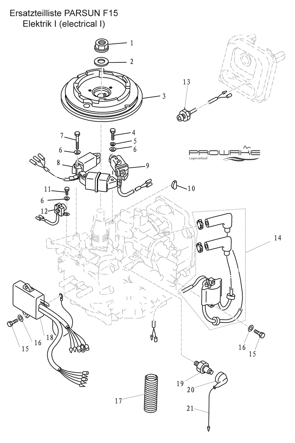 Parsun F15 (B)  Ersatzteile / Spare Parts: Elektrik I