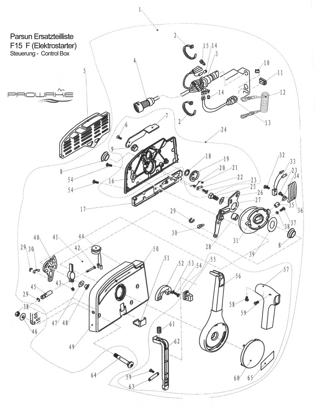 Parsun F15 (F)  Ersatzteile / Spare Parts: Kontrollsystem E-Start