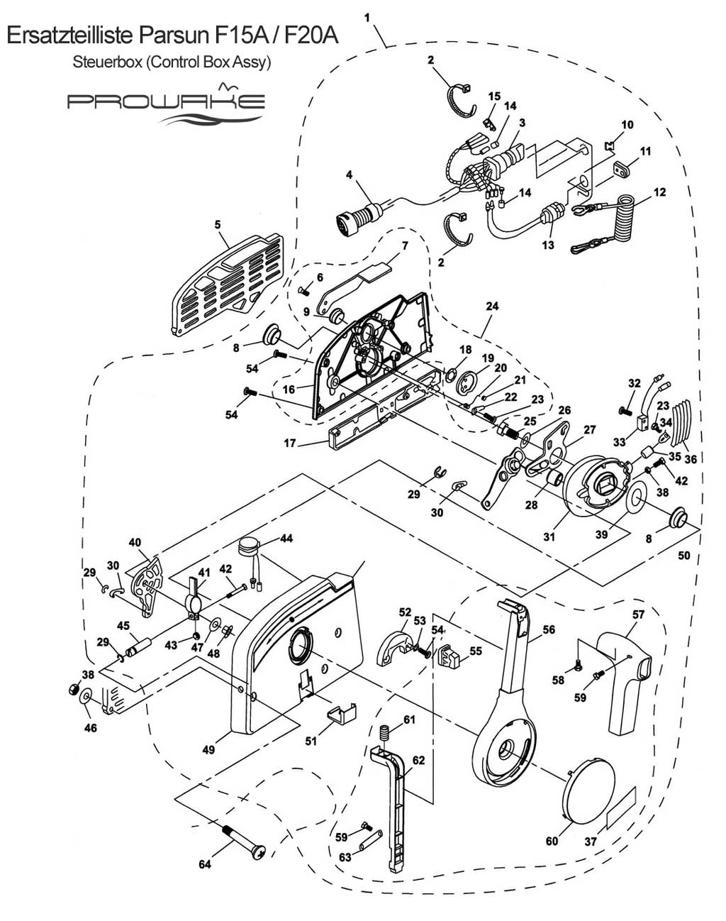 Parsun F15 (A) Ersatzteile / Spare Parts: Steuerung