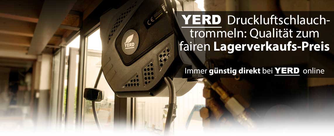 Lagerverkauf: YERD automatik Druckluft-Schlauchtrommel 20m, jetzt günstig  kaufen - YERD Lagerverkauf, 45,90 €