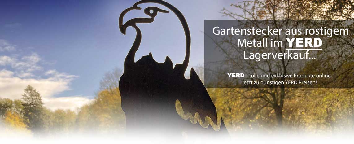  Deko Gartenstecker groß, Rost Metall, Vogel  