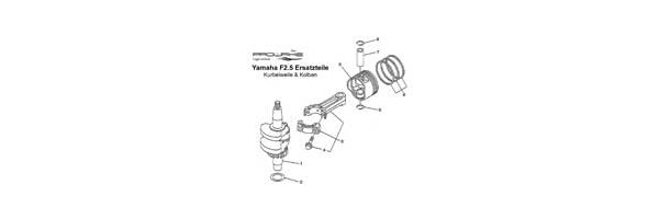 YAMAHA Außenborder F2.5 Kurbelwelle+Kolben