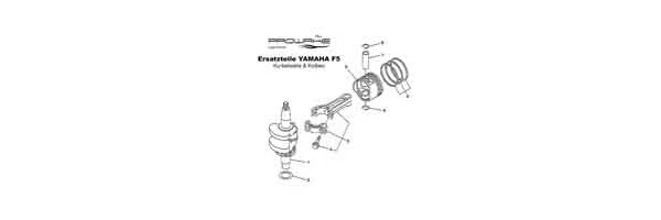 YAMAHA Außenborder F5 Kurbelwelle + Kolben