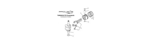 YAMAHA Außenborder F6 Kurbelwelle + Kolben