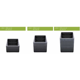 Hochbeet Baukasten-System:  Erweiterbare Hochbeet- / Komposter- / Pflanzbehälter-Elemente,  1 Element ERGO QUADRO L System, Kunststoff Farbe Wood 80 x 80  Höhe  25 cm