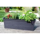 URBAN gardening: Balkon-Beet anthrazit-braun 75 x 37 Höhe 65 cm, aus recyceltem Kunststoff