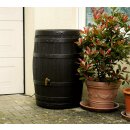 Regentonne: Graf 4rain 400 Liter Regenfass VINO Barrica, mit Kindersicherung, dunkelbraun im Holzfass-Design, Made in Germany