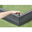 2er Set ERGO Hochbeet-System, 2 Grund-Elemente à 25 cm Höhe (Ø 110cm) und 2 Verlängerungs-Elemente à 55cm, Farbe Wood