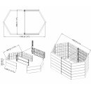 2er Set ERGO Hochbeet-System, 2 Grund-Elemente à 25 cm Höhe (Ø 110cm) und 2 Verlängerungs-Elemente à 55cm, Farbe Wood