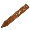 Beet-Steckschild Edelrost, Beschriftung "Karotte", Metall-Spieß 20x3 cm, Stärke 1 mm Stahl, Pflanzenstecker rostig