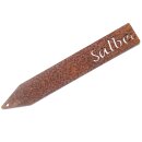 Beet-Steckschild Edelrost, Beschriftung "Salbei", Metall-Spieß 20x3 cm, Stärke 1 mm Stahl rostig