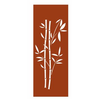 Details:   Sichtschutz / Zaunelement / Stele in Edelrost: 1 Element Motiv "Bambus", Höhe 158cm Breite 60cm, 1,5mm Stahl rostig,  zum stecken oder fest verschrauben / Sichtschutz 