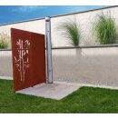 Sichtschutz / Zaunelement / Stele in Edelrost: 1 Element Motiv "Bambus", Höhe 158cm Breite 60cm, 1,5mm Stahl rostig,  zum stecken oder fest verschrauben
