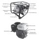 YERD  Hochwasser-Pumpe / Bewässerungs-Pumpe / Wasserpumpe Garten: TKB50  mit 2" Zoll Anschluss (!) /  Wasserpumpe Benzin, selbstansaugend, 4 kW / 5,5 PS, 4-Takt OHV Motor, die leistungsstarke "Feuerwehrpumpe"  für jede Situation...