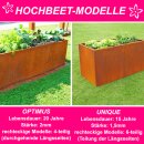Hochbeet Metall: Hochbeet Edelrost 200x75cm Höhe...