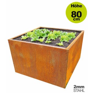 Moderne Kräuterschnecke eckig Edelrost Metall 78x78x60cm Primaterra  Pyramide günstig kaufen - YERD Lagerverkauf, 282,80 €