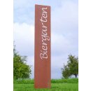 Gartenstele "Biergarten" 120 cm hoch,  Rost, zum Stecken oder Einbetonieren