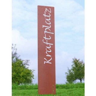 Gartenstele "Kraftplatz" 120 cm hoch, Rost, zum stecken oder einbetonieren