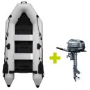 SET-ANGEBOT:  AQUAPARX Schlauchboot mit Motor: RIB280 PRO White - 280cm lang - ideal für 3-4 Personen und Yamaha Außenbordmotor F5AMHS