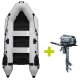 SET-ANGEBOT:  AQUAPARX Schlauchboot mit Motor: RIB280 PRO White - 280cm lang - ideal für 3-4 Personen und Yamaha Außenbordmotor F5AMHS