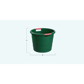 Details:   TONI 30 Liter  Universal-Kübel aus Polypropylen (PP) in grün / Rundbehälter, Eimer, Trog, Bütte, Kunststoffeimer, Traubeneimer 