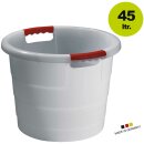 Universal-Rundbehälter TONI 45 Liter weiss, Polypropylen (PP)  zertifiziert lebensmittelecht, Behälter geeignet für Obst, Gemüse, Maische, Tierfutter, Teig Fermenation