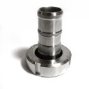 Zubehör Produktbild: Schlauchtülle mit Überwurfmutter aus Edelstahl: Schlauchverschraubung 2/3 - Mt  NW 50 / 38 mm  Schlauchausgang  / Schlauch-Anschluss  Zubehör Kellerei