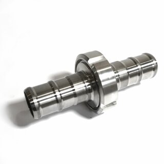 Schlauchtülle mit Überwurfmutter aus Edelstahl: Schlauchverschraubung 3/3 -  NW 50 / 32 mm  Schlauchausgang / Schlauch-Anschluss  Zubehör Kellerei