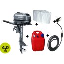 Set Angebot: Yamaha 4PS Außenbordmotor F4 BMHS + Kraftstofftank + Kraftstoffanschluss + Schlauch mit Pumpball + Motorabdeckung, Versand kostenlos*
