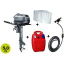 Set Angebot: Yamaha 5PS Außenbordmotor F5 AMHS +  Kraftstofftank + Kraftstoffanschluss + Schlauch mit Pumpball + Motorabdeckung, Versand kostenlos*