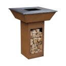 YERD Holzkohle-Grill mit 8mm Feuerplatte: 100x100cm...