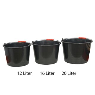 Details:   Robuster Baueimer mit Griffstück / Allzweck-Garteneimer 12 Liter in schwarz / Eimer 