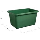 Behälter / Kunststoffwanne grün 1100 ltr. Inhalt, stabiler glasfaserverstärkter Kunststoff (GFK), in grün