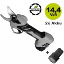 Professionelle Akku-Gartenschere mit bürstenlosem Motor / elektrische Rebschere: Kamikaze  KV310, Ø 2,5 - 2,8 cm Schnittstärke, kabellose Schere mit 2 x 14,4V Li-Ion 2,5 Ah (36 Wh) Wechselakkus, SAMSUNG Zellen, 2 Schnitt-Programme (Versand kostenfrei*)