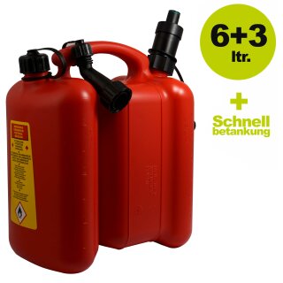 Lagerverkauf: Tecomec Kombikanister 6+3 Liter rot mit Einfüllsystem günstig  kaufen - YERD Lagerverkauf, 22,68 €