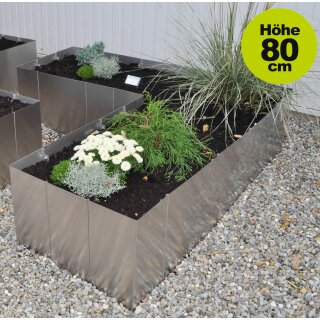 Hochbeet Metall Sonderanfertigung: Edelstahl-Hochbeet "Corner 160" H80 (Höhe 80cm)