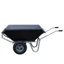Kippjapaner: 2-Rad Hofkarre mit extra flachem Schwerpunkt (!) Niederflur-Karre,  kippbare 250 Liter Wanne,  Großmuldenkarre mit verzinktem Gestell mit Kippbock