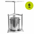 NEU: 100% Edelstahl - Mini Obstpresse manuell, Beerenpresse (Traubenpresse), Kloßpresse, 6 Liter Edelstahl-Spindelpresse, Obstpresser  inkl. Presstuch