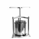 NEU: 100% Edelstahl - Mini Obstpresse manuell, Beerenpresse (Traubenpresse), Kloßpresse, 6 Liter Edelstahl-Spindelpresse, Obstpresser  inkl. Presstuch