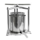 NEU: 100% Edelstahl - Mini Obstpresse manuell, Beerenpresse (Traubenpresse), Kloßpresse, Käsepresse (16 x 22), 6 Liter Edelstahl-Spindelpresse, Obstpresser  inkl. Presstuch