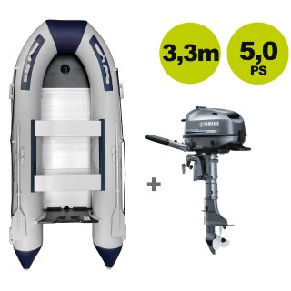 Schlauchboot mit Motor: Prowake Schlauchboot RIB330S mit Yamaha 5 PS Außenborder