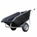 YERD Basics: 350 Liter 2-Rad Schubkarre / Hofkarre kippbar (Kippjapaner), Großmuldenkarre mit verzinktem Aufbau