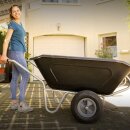 YERD Basics: 350 Liter 2-Rad Schubkarre / Hofkarre kippbar (Kippjapaner), Großmuldenkarre mit verzinktem Aufbau