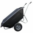 YERD Basics: 350 Liter 2-Rad Schubkarre / Hofkarre kippbar (Kippjapaner), Großmuldenkarre mit verzinktem Aufbau