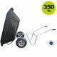 YERD Basics: 350 Liter 2-Rad Schubkarre / Hofkarre kippbar (Kippjapaner), Großmuldenkarre mit verzinktem Aufbau