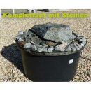 Komplettes Brunnen-Set mit Bronze Froschkönig-Paar auf Granit,  mit Steinen, Pumpe und Rundbehälter mit Deckel zum versenken (Versand kostenfrei*)