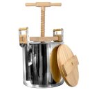 v2025: altbewährtes original Zottel 50 Liter Surfass mit Spindel (Pökelfass / Fleisch-Fass / Sauerkraut-Fass),  aus Edelstahl  hochglanzpoliert, mit  Press-Spindel aus Natur- Holz (Lärche),  400 x 400 mm, Made in EU (Versand kostenfrei*)